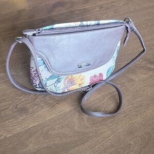 Koltov Floral Faux‎ Fur Leather Crossbody/shoulder Bag Small Size Multipocket